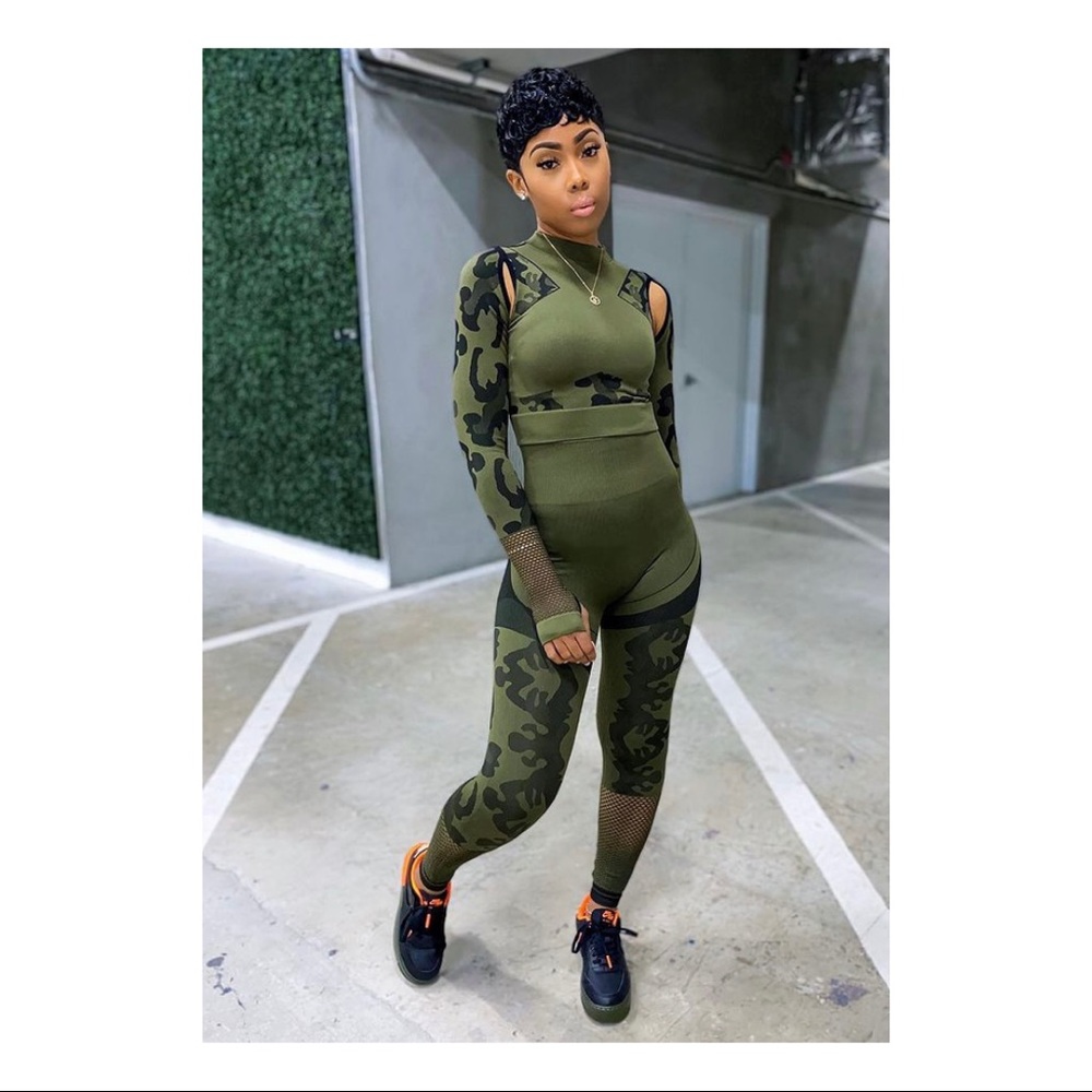 Women’s Camouflage Tracksuit Pants Set Two Pieces